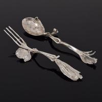 Claude Lalanne Iolas Sterling Silver Fork & Spoon - Sold for $7,500 on 11-07-2021 (Lot 618).jpg
